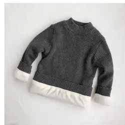Jersey acolchado infantil de cuello alto cálido para invierno