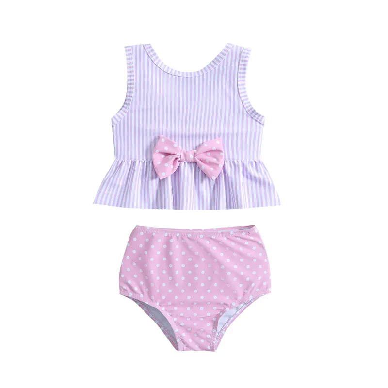 Bikini infantil de lunares con volantes para niña, verano - imagen 4