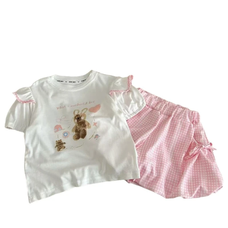 Conjunto verano infantil niñas dibujo: camiseta y pantalón corto - imagen 5