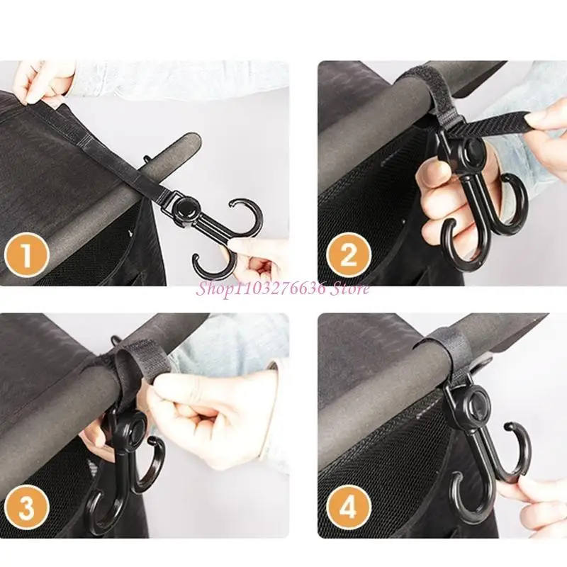 R6FD Gancho doble para cochecito de bebe – Multifuncion para viajes - imagen 4