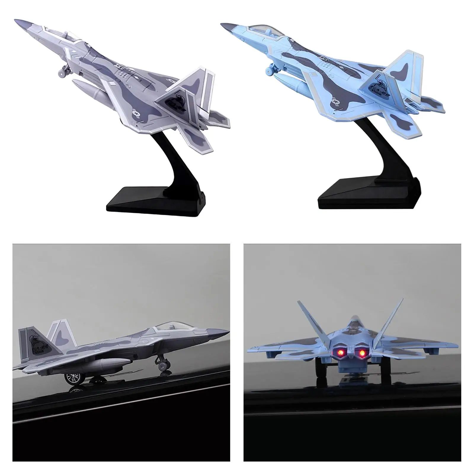 Avión F-22 Raptor con sonidos y música, soporte de plástico - imagen 4