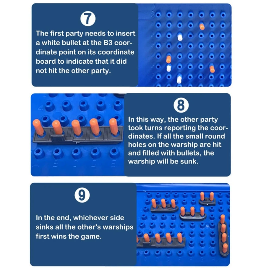 Juego de batalla naval portátil para niños, estrategia marina - imagen 5