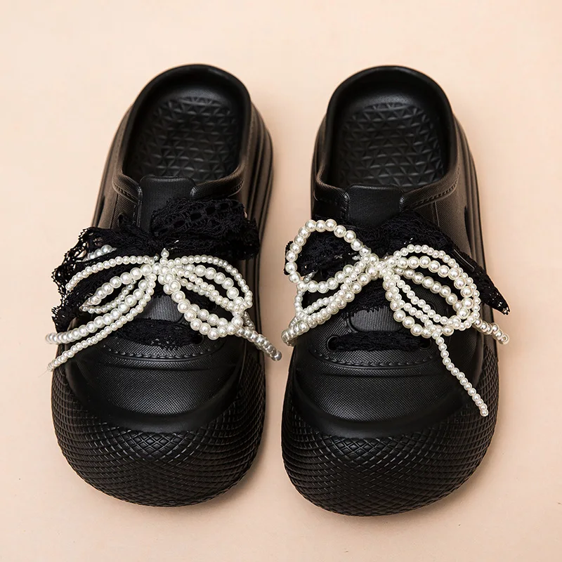 Sandalias de EVA para niña con lazo de encaje y perlas - imagen 3