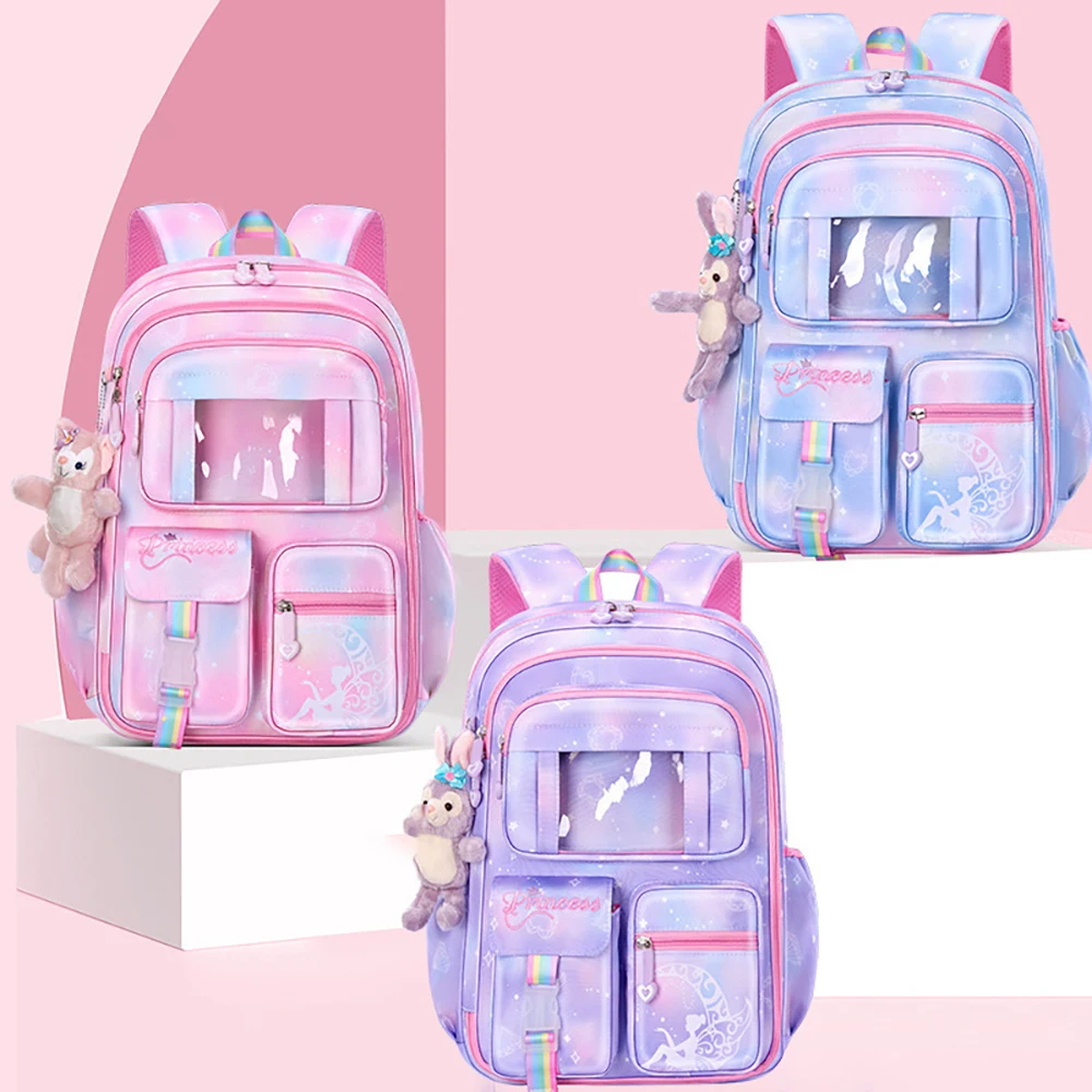 Mochila escolar ligera impermeable con correa ajustable al pecho - imagen 2