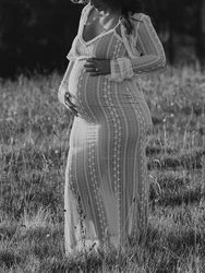 Vestido de maternidad de encaje elegante para sesión de fotos