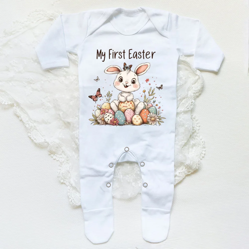 Body manga larga para bebé con estampado conejito de Pascua