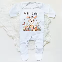 Body manga larga para bebé con estampado conejito de Pascua