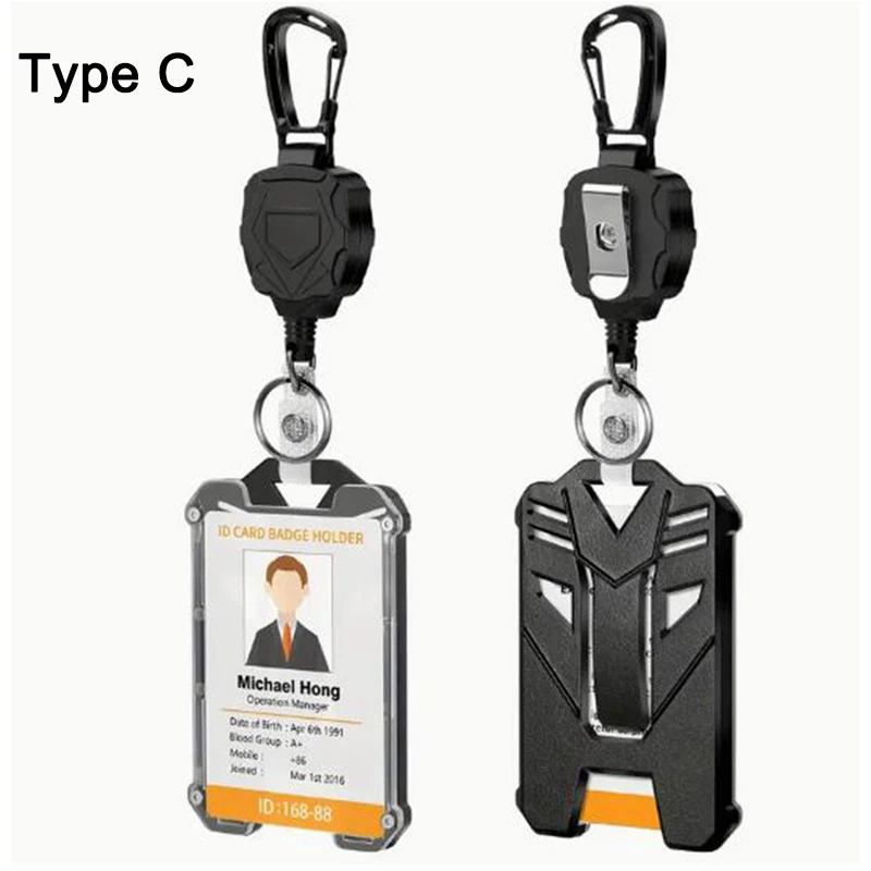 Porta tarjetas retráctil resistente con clip para identificación - imagen 3