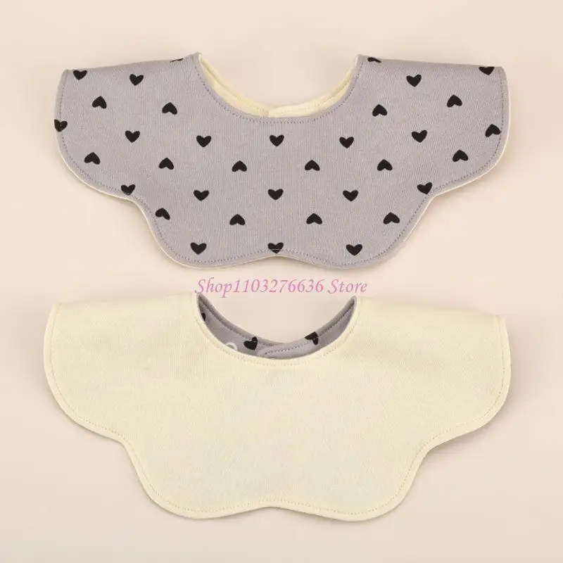 Babero reversible de algodón para recién nacidos – diseño pétalo - imagen 4