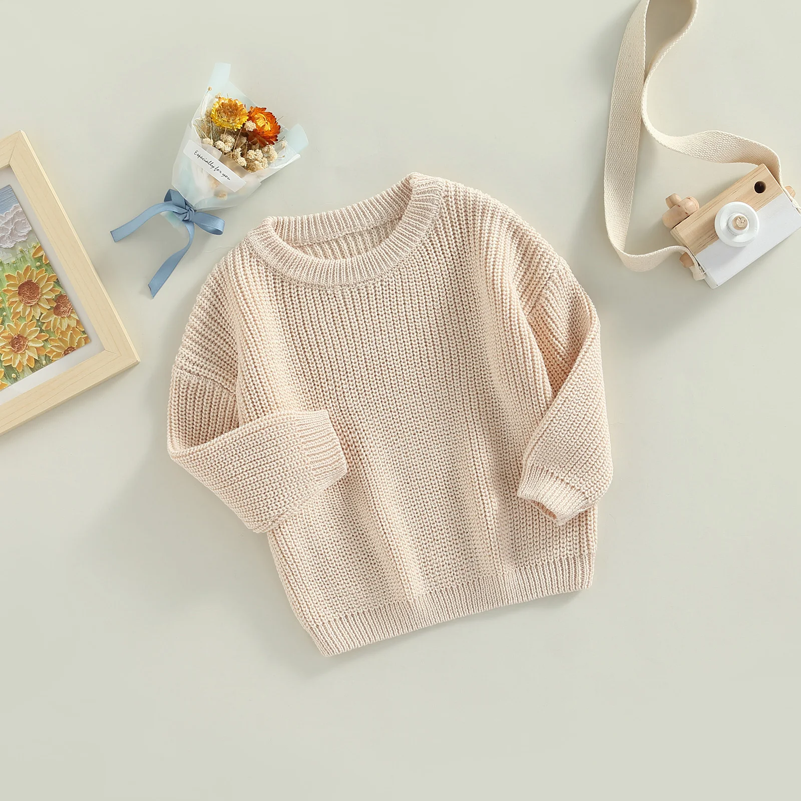 VISgogo jersey de bebé cuello redondo manga larga otoño invierno - imagen 2