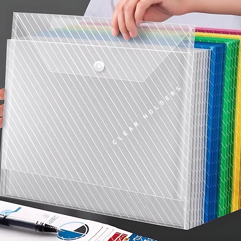 Bolsa para documentos A4 transparente con rayas diagonales - imagen 3