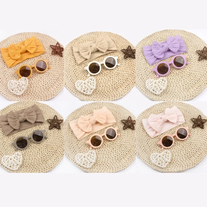 Diadema de algodón ancha con lazo Bowknot para niños y niñas - imagen 5