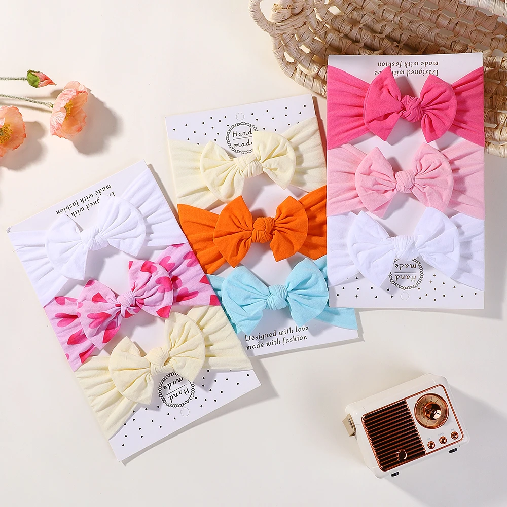 Diadema con lazos grandes para niñas, pañuelo elástico de nailon - imagen 4