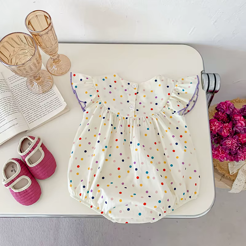 Enterito floral de bebé niña – Algodón verano suave - imagen 5