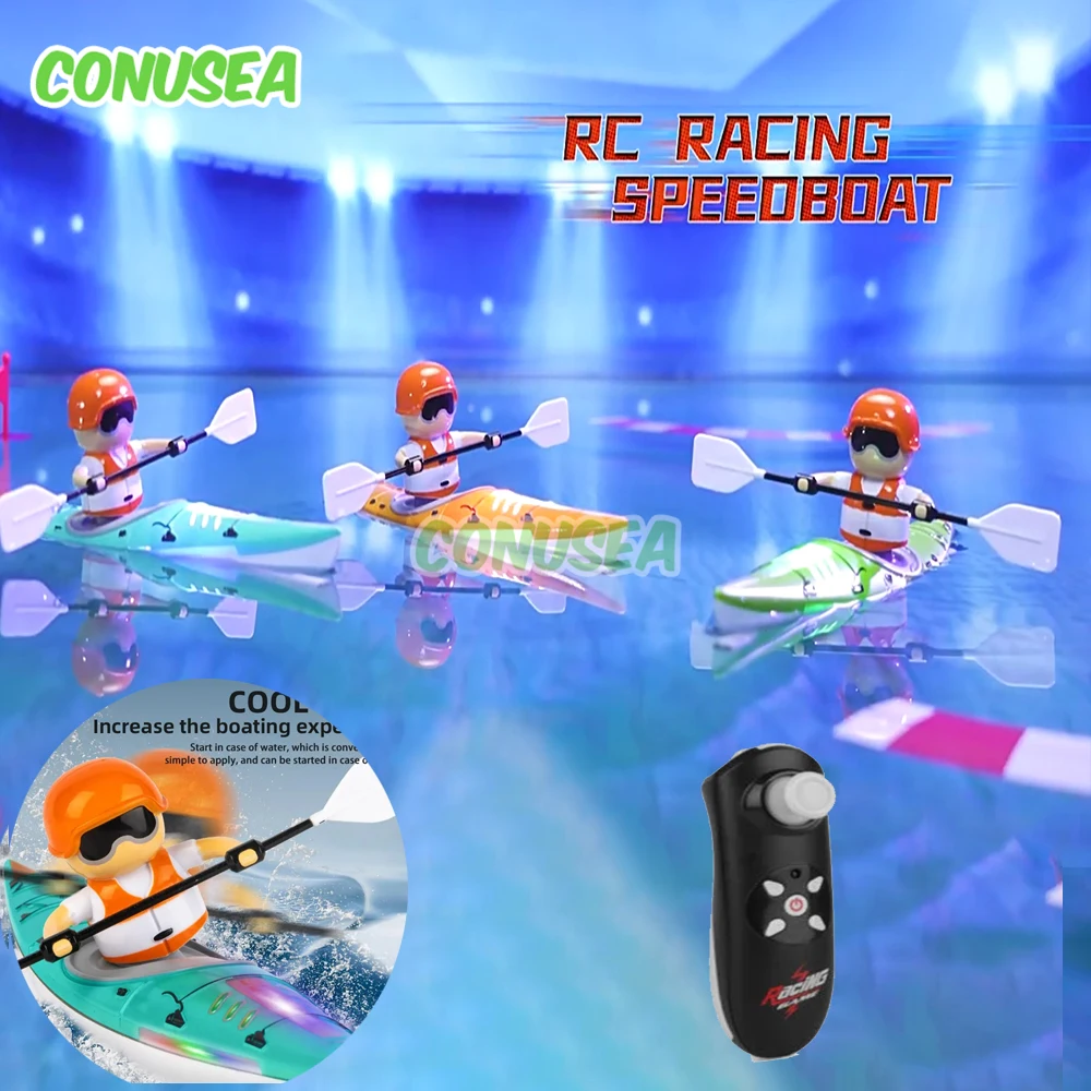 Barco RC teledirigido acuático para niños – Carreras en piscina - imagen 4