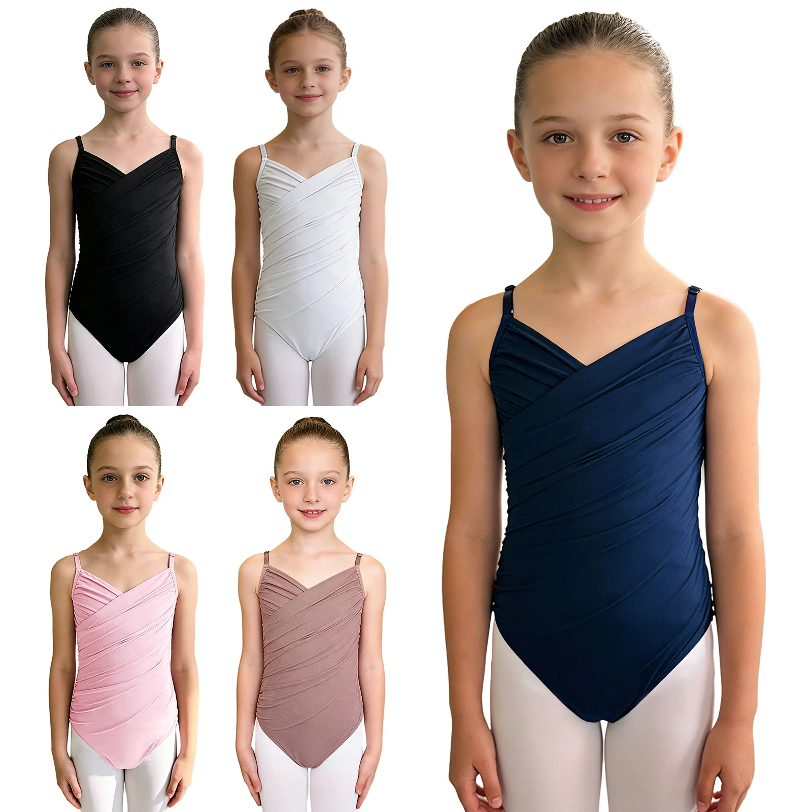Detalle de la malla fruncida del leotardo