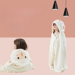 Toalla poncho con capucha de lana para niños – súper absorbente