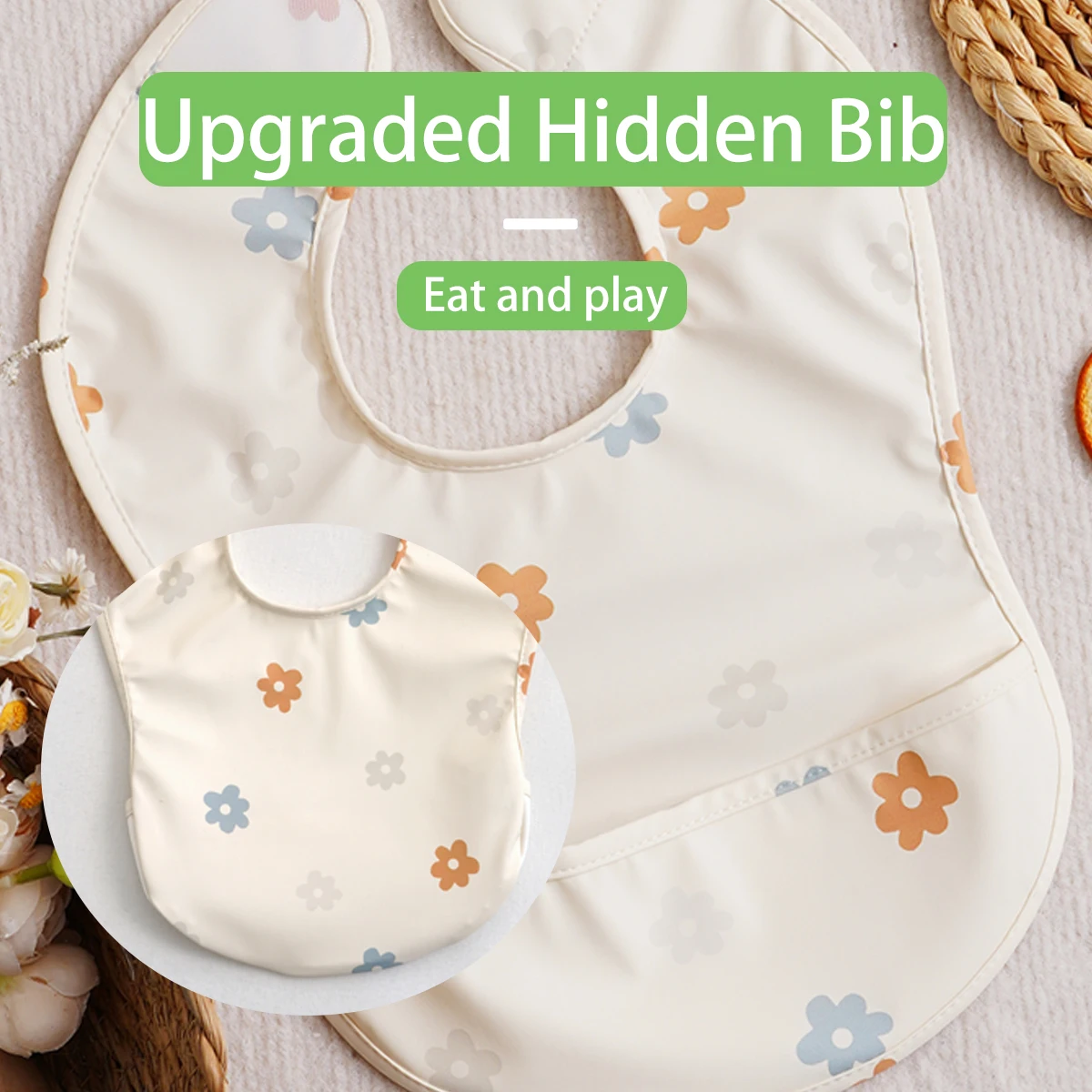 Elinfant Babero impermeable antiderrames para bebé, lavable a máquina - imagen 2
