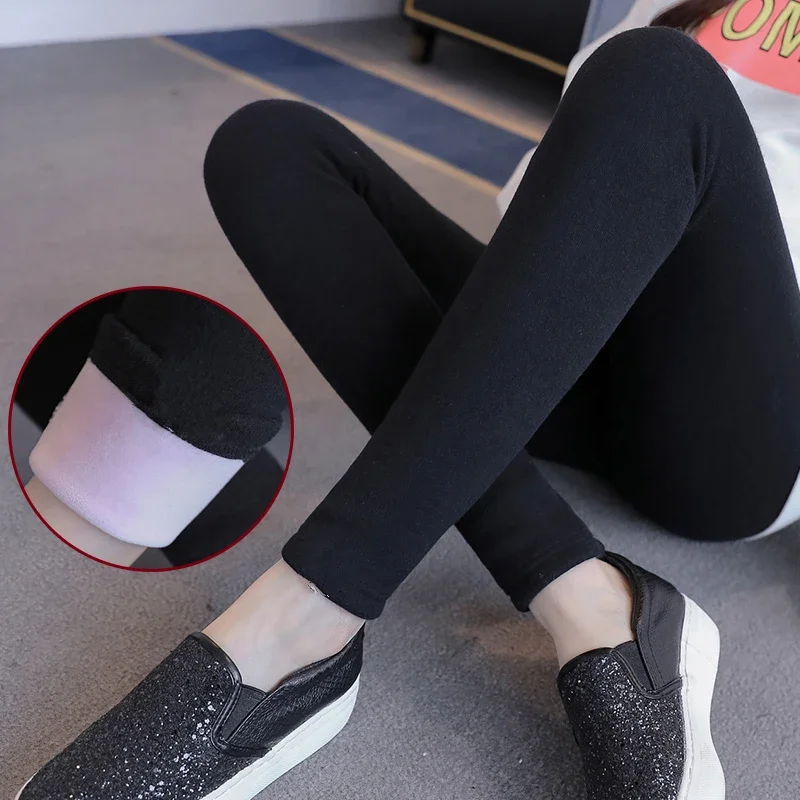 Leggings de maternidad cálidos de invierno con tejido grueso - imagen 4