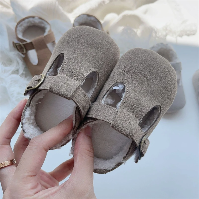 Zapatos de bebé para primeros pasos de felpa cálida, suela blanda - imagen 4