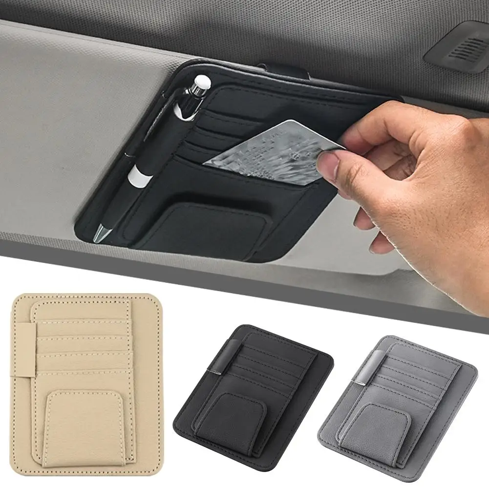 Organizador de visera para coche con bolsillos y porta gafas de sol - imagen 3