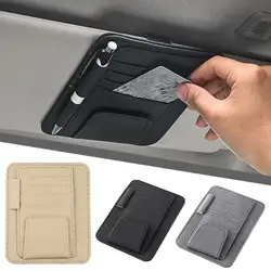 Organizador de visera para coche con bolsillos y porta gafas de sol