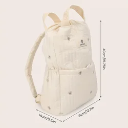 Bolsa de pañales portátil mochila maternidad con oso y gran capacidad