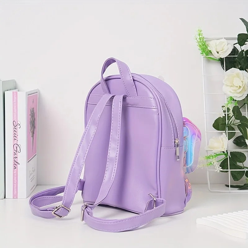 Mochila escolar unicornio impermeable lentejuelas y alas de mariposa - imagen 3