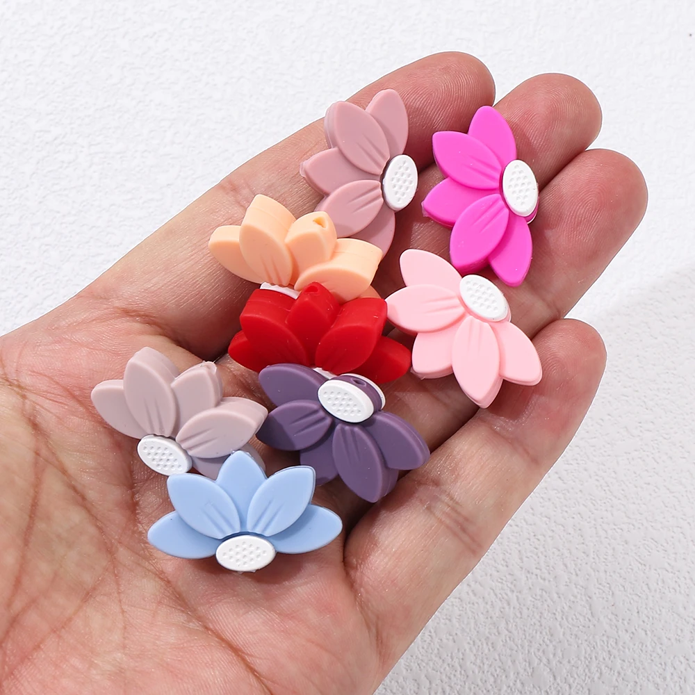 Cuentas de silicona pétalo - Espaciadores de joyas DIY pulseras - imagen 3