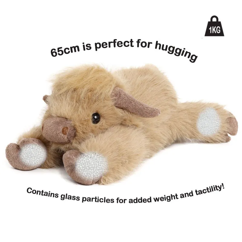 Peluche vaca Highland grande, juguete suave para regalar