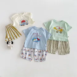 MILANCEL Camiseta de verano manga corta con gato para niños