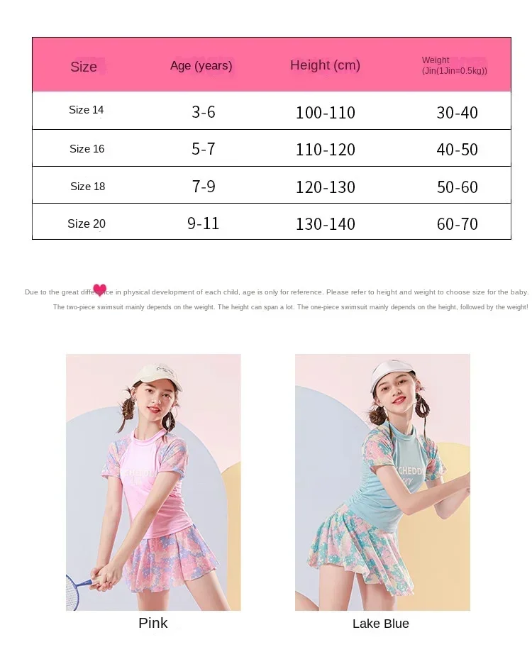 Trajes de baño infantiles rosa y azul