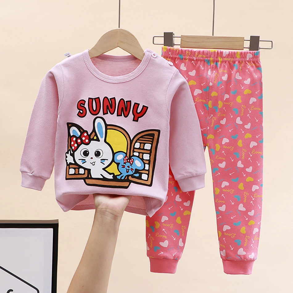 Pijama infantil de algodón con estampado de animales para niños