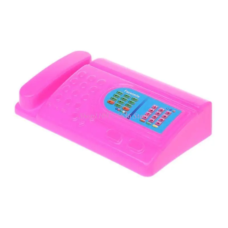 Escritorio de muñecas mini con PC y fax para niñas - imagen 5