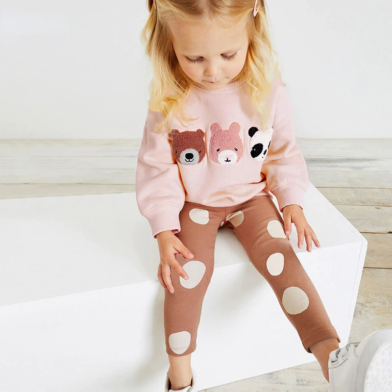 Conjunto de punto para niña con dibujos animados y pantalón estampado - imagen 5