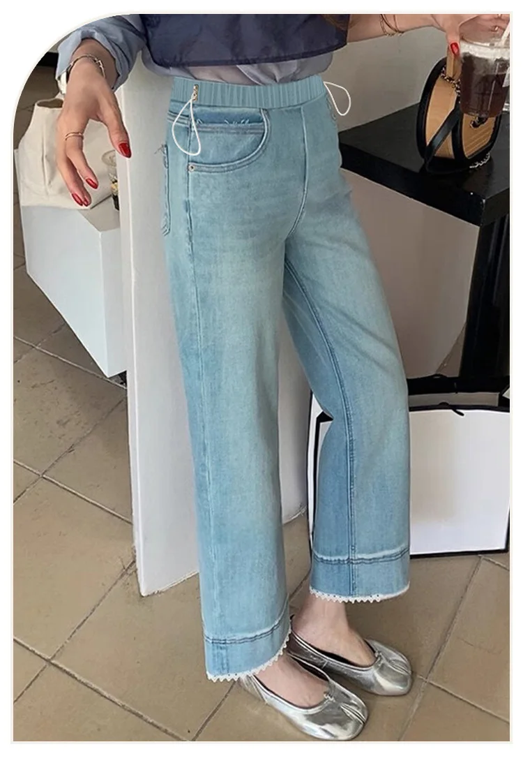 Pantalones vaqueros largos informales sueltos con estilo