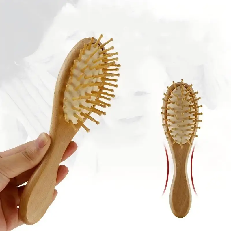 Cepillo y peine de madera natural para bebé - imagen 5