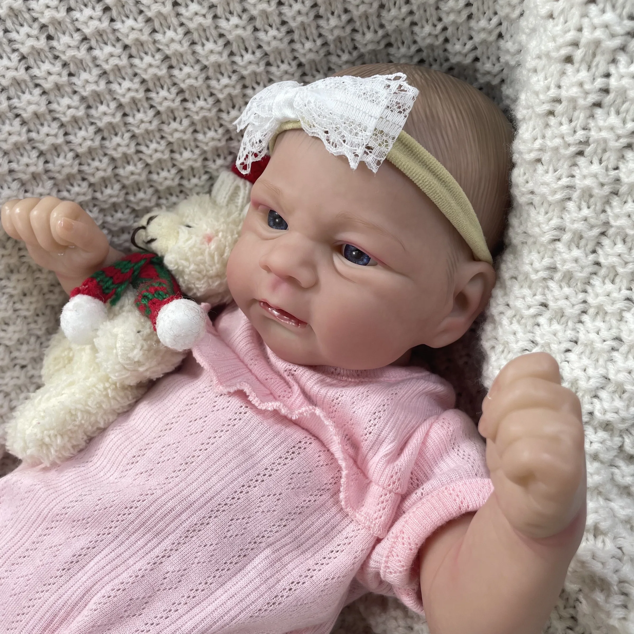 Muñeca Reborn realista 17 pulgadas con pelo pintado a mano - imagen 5