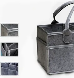 PANGDUBE Bolsa organizadora de pañales fieltro plegable para carrito
