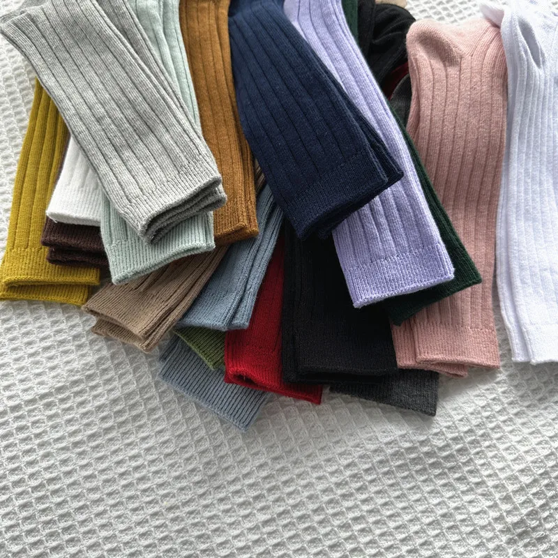 Calcetines largos bebé niño algodón transpirable suave rayas - imagen 4