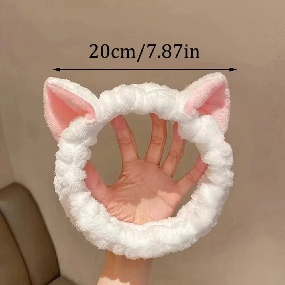 Diadema de lana con orejas gatunas coral suave y cómoda - imagen 3