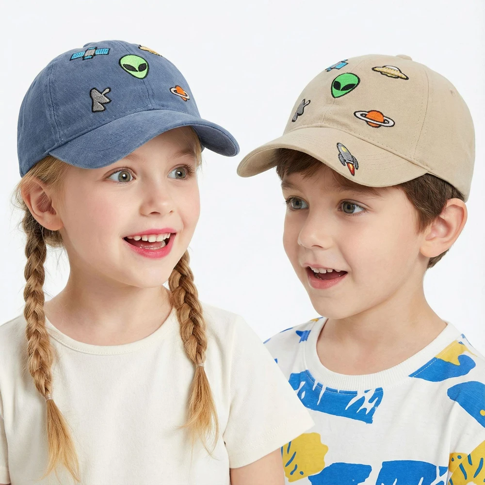 Gorra infantil de algodón con bordado espacial, para sol - imagen 4