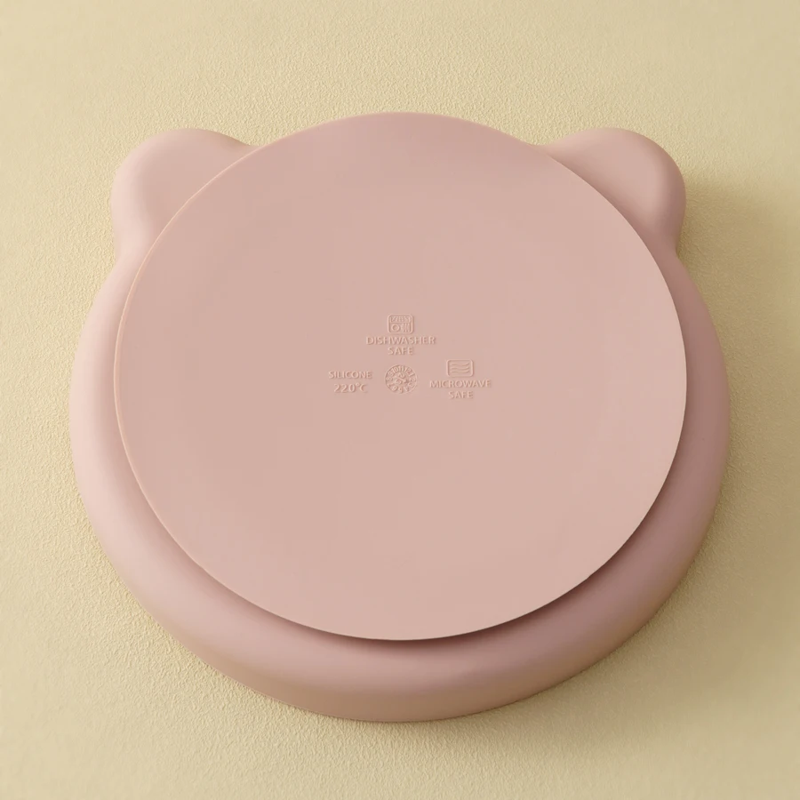 Plato de silicona con ventosa para niños - Vajilla infantil oso retro - imagen 3