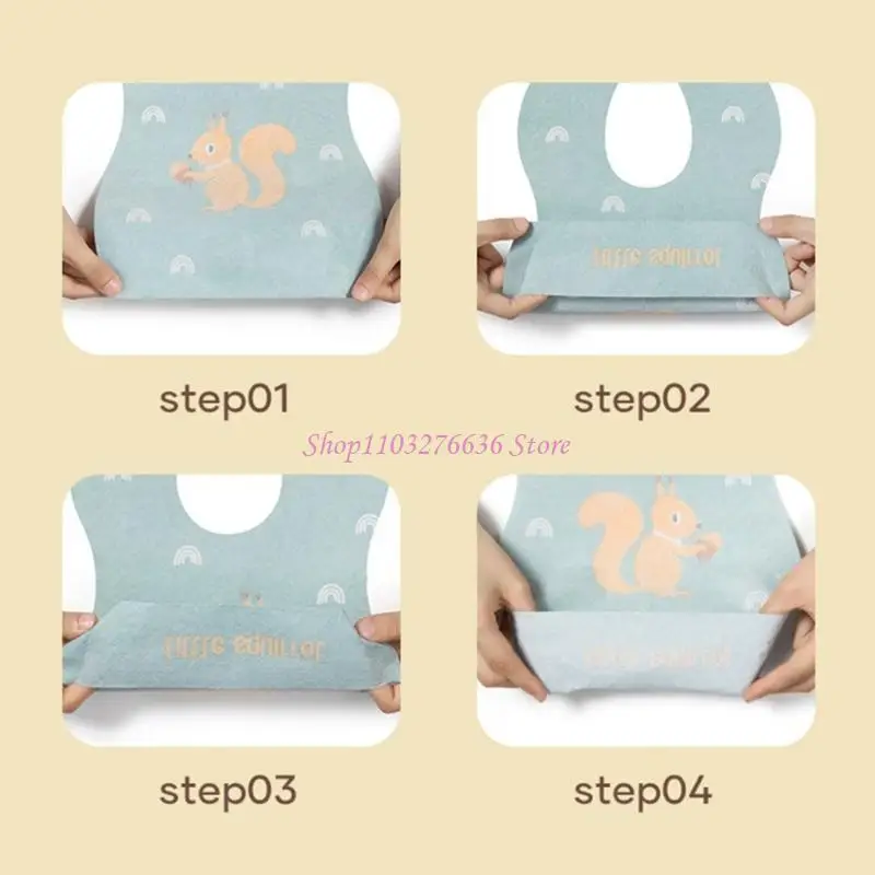 Detalle del material non-woven y capa impermeable del babero