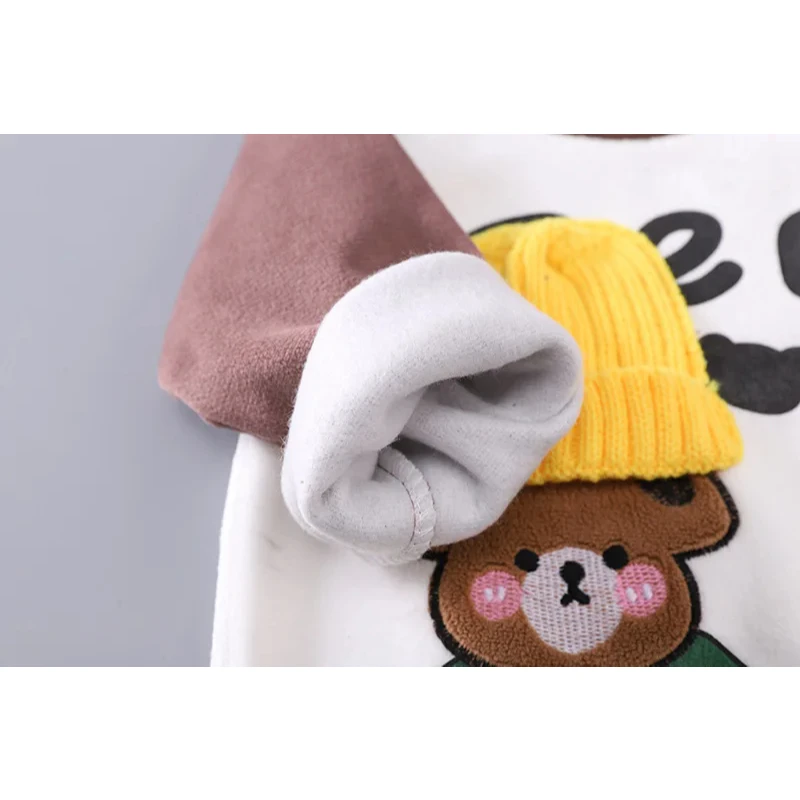 Conjunto de lana para bebé cálido de invierno con capucha - imagen 4