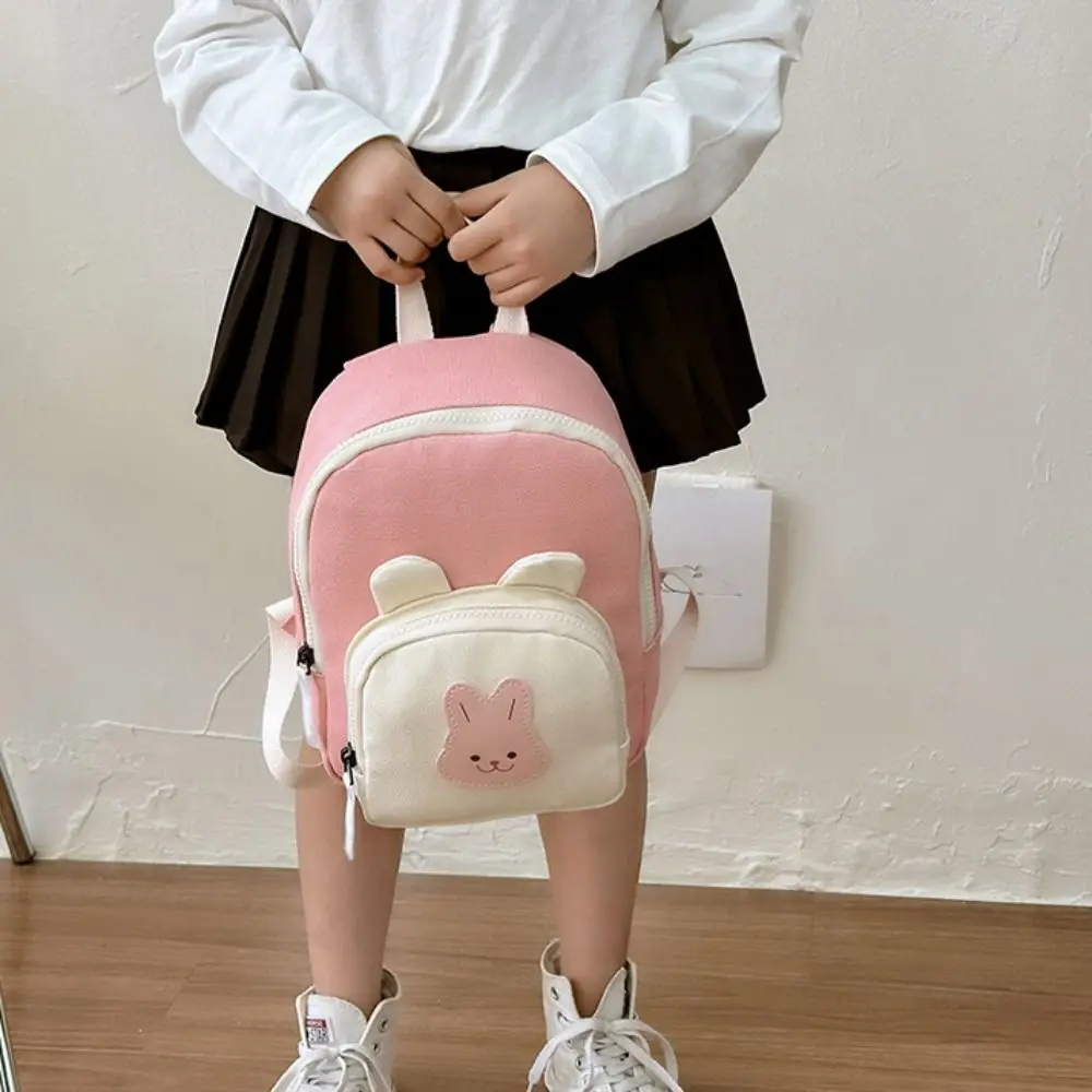 Mochila escolar de lona con dibujo de oso ajustable para niños - imagen 2