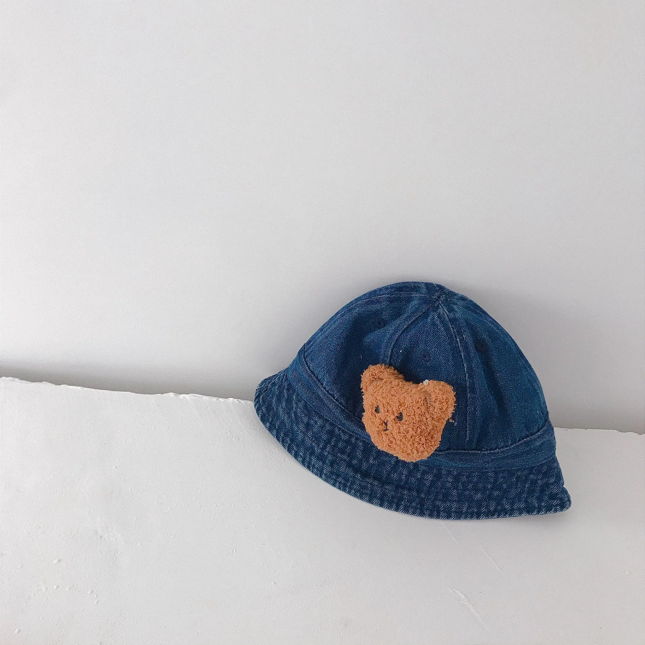 Milangel Gorra vaquera para bebé con oso animado, pescador plegable - imagen 4