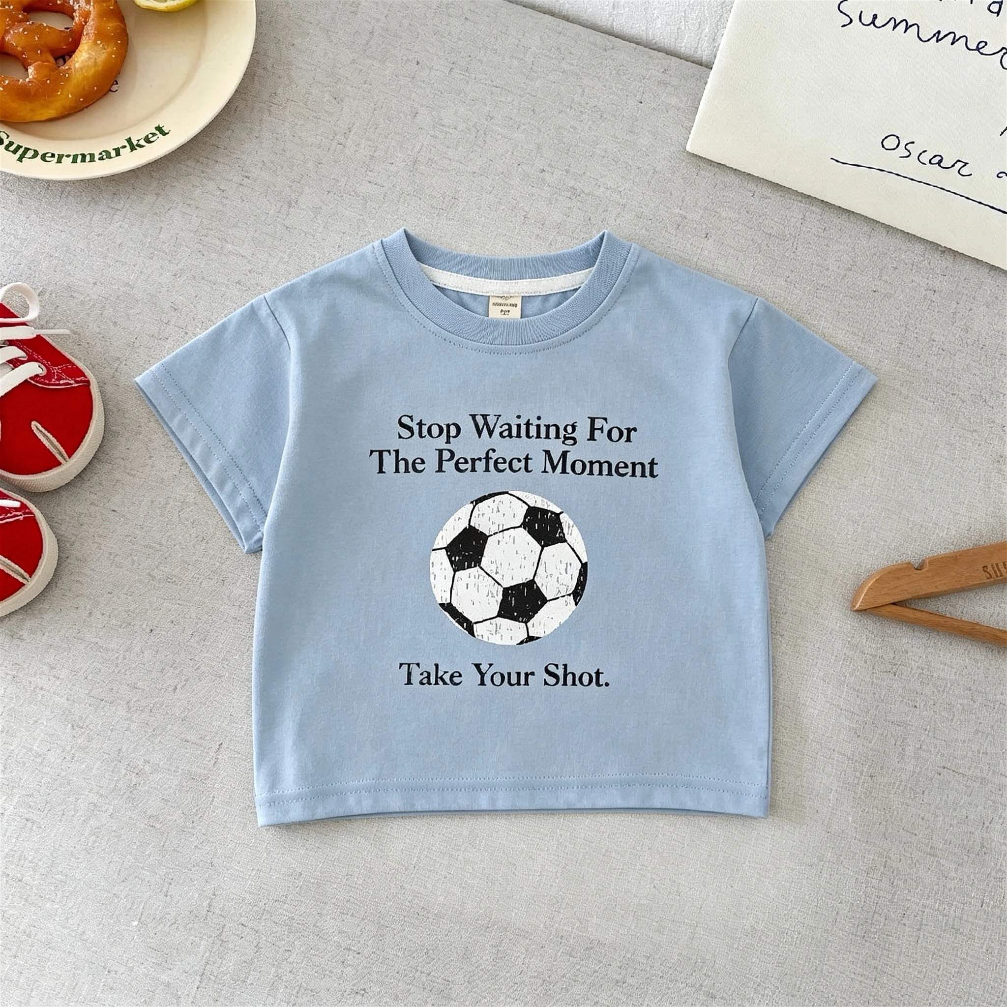 Camiseta niño manga corta con cuello redondo para verano - imagen 3