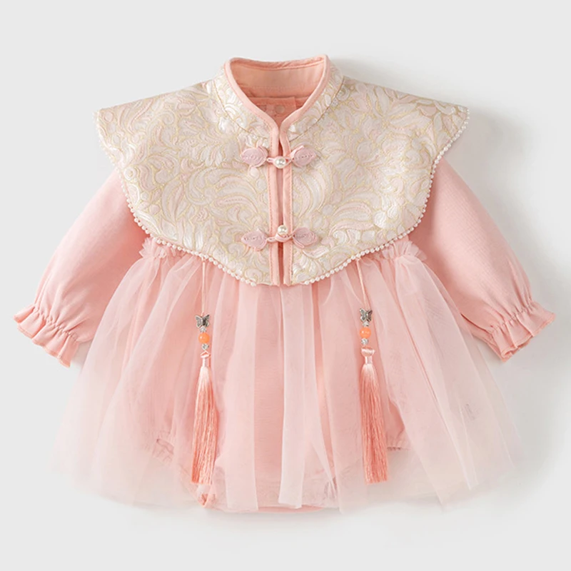 Mono de malla rosa para bebé - Tejido transpirable en primavera - imagen 3