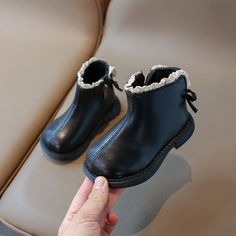 Botas de nieve antideslizantes con lazo encajado para niñas - imagen 2